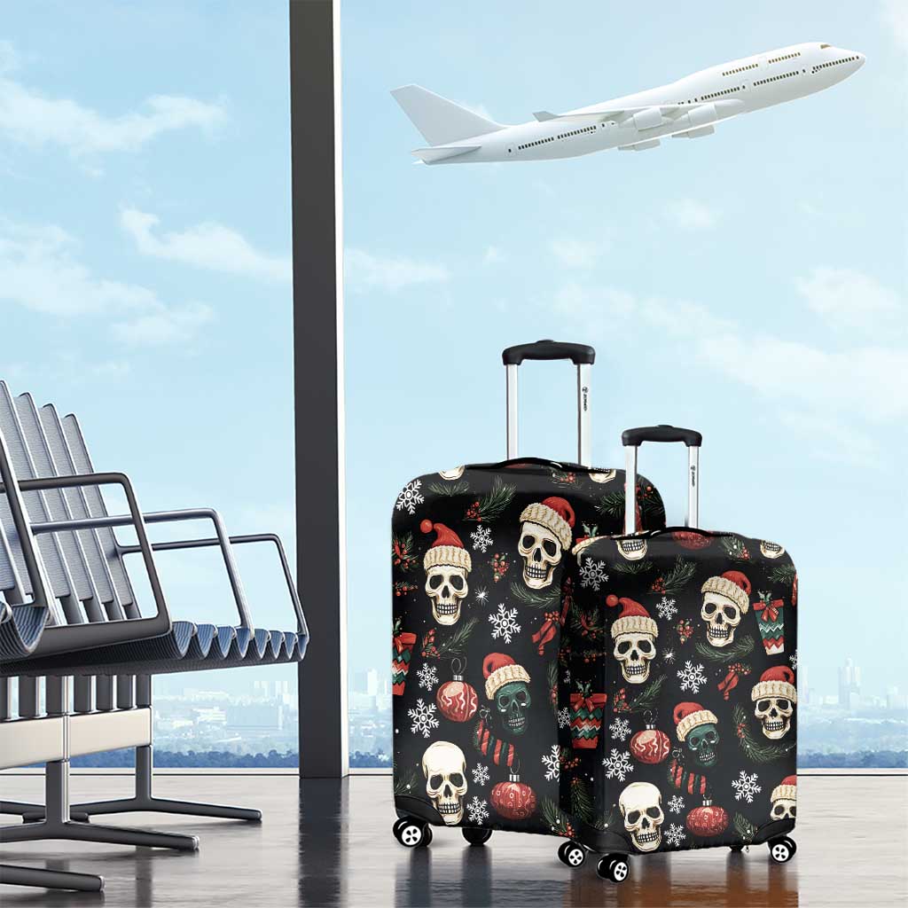 Skull Face Christmas Luggage Cover Xmas Holiday Patterns - Wonder Print Shop