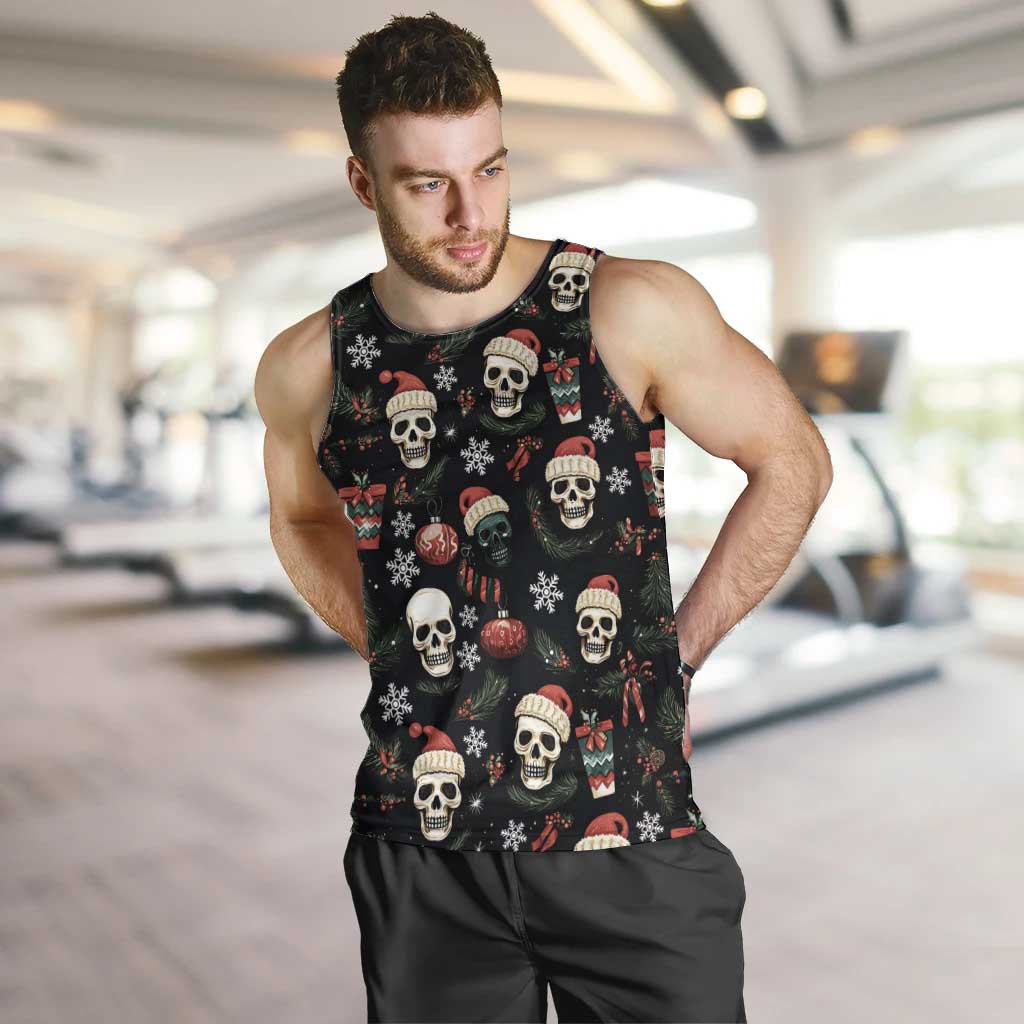 Skull Face Christmas Men Tank Top Xmas Holiday Patterns - Wonder Print Shop