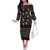 Skull Face Christmas Off The Shoulder Long Sleeve Dress Xmas Holiday Patterns - Wonder Print Shop