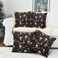 Skull Face Christmas Pillow Cover Xmas Holiday Patterns - Wonder Print Shop