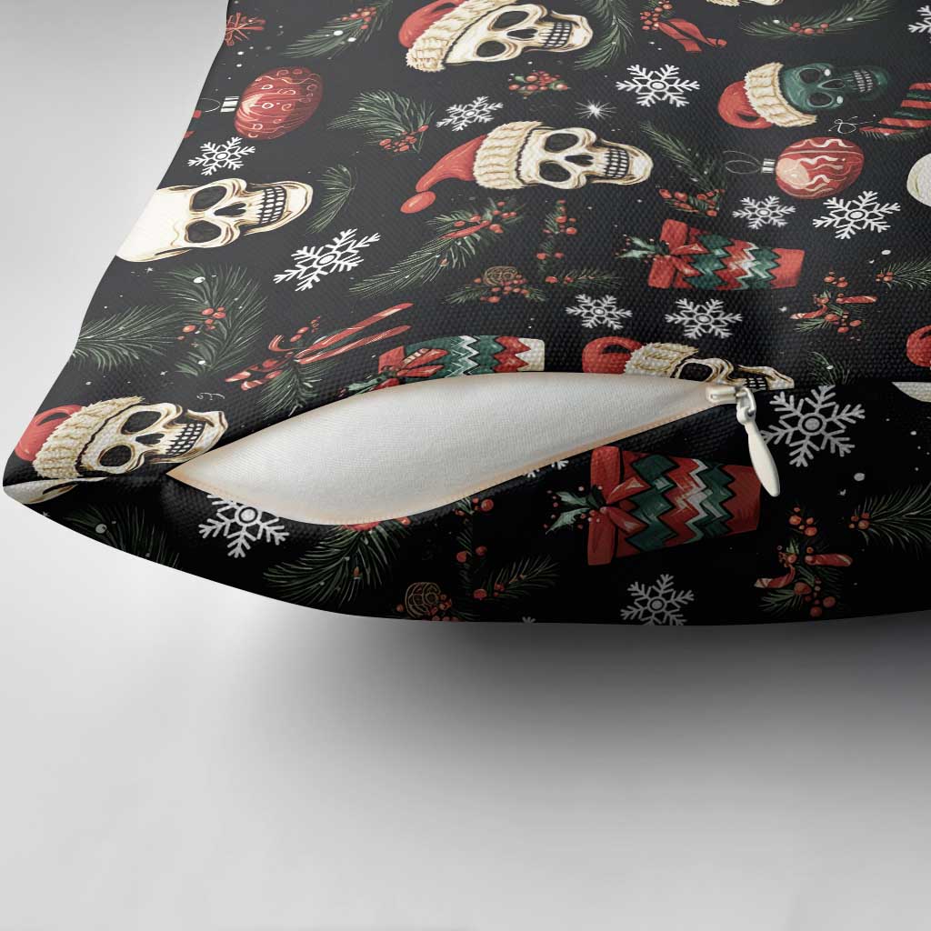 Skull Face Christmas Pillow Cover Xmas Holiday Patterns - Wonder Print Shop