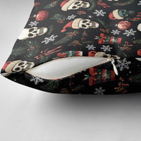 Skull Face Christmas Pillow Cover Xmas Holiday Patterns - Wonder Print Shop