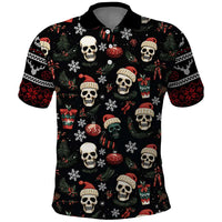 Skull Face Christmas Polo Shirt Xmas Holiday Patterns - Wonder Print Shop