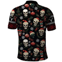 Skull Face Christmas Polo Shirt Xmas Holiday Patterns - Wonder Print Shop