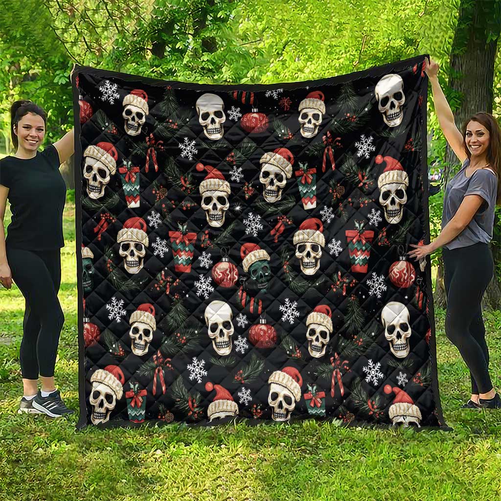 Skull Face Christmas Quilt Xmas Holiday Patterns - Wonder Print Shop