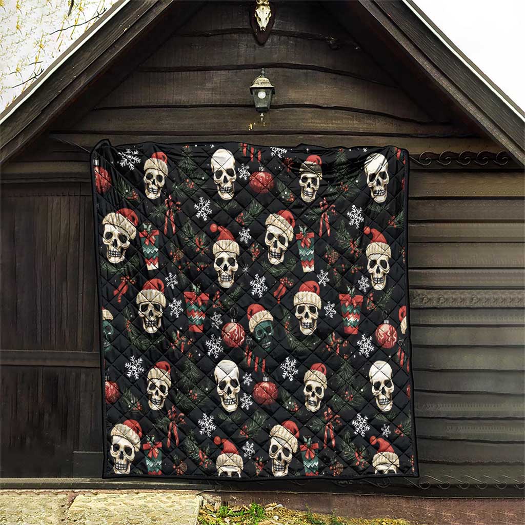 Skull Face Christmas Quilt Xmas Holiday Patterns - Wonder Print Shop