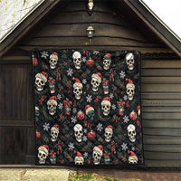 Skull Face Christmas Quilt Xmas Holiday Patterns - Wonder Print Shop