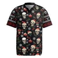 Skull Face Christmas Rugby Jersey Xmas Holiday Patterns - Wonder Print Shop