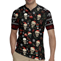 Skull Face Christmas Rugby Jersey Xmas Holiday Patterns - Wonder Print Shop