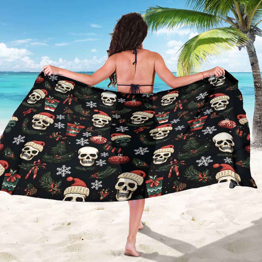 Skull Face Christmas Sarong Xmas Holiday Patterns - Wonder Print Shop