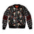 Skull Face Christmas Sleeve Zip Bomber Jacket Xmas Holiday Patterns - Wonder Print Shop