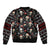 Skull Face Christmas Sleeve Zip Bomber Jacket Xmas Holiday Patterns - Wonder Print Shop