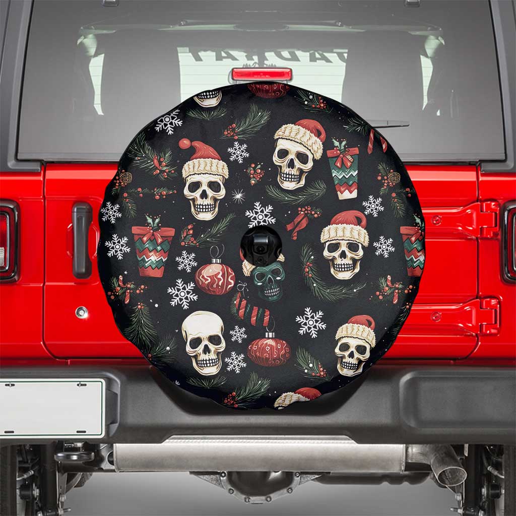 Skull Face Christmas Spare Tire Cover Xmas Holiday Patterns - Wonder Print Shop