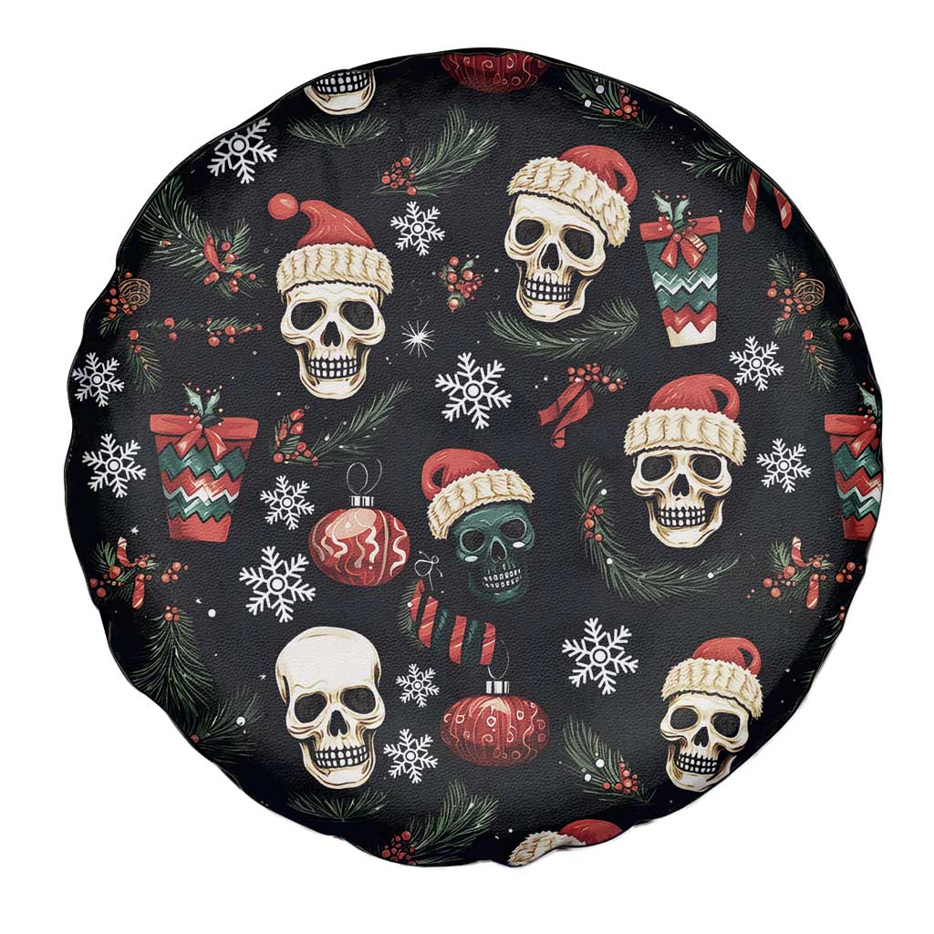 Skull Face Christmas Spare Tire Cover Xmas Holiday Patterns - Wonder Print Shop
