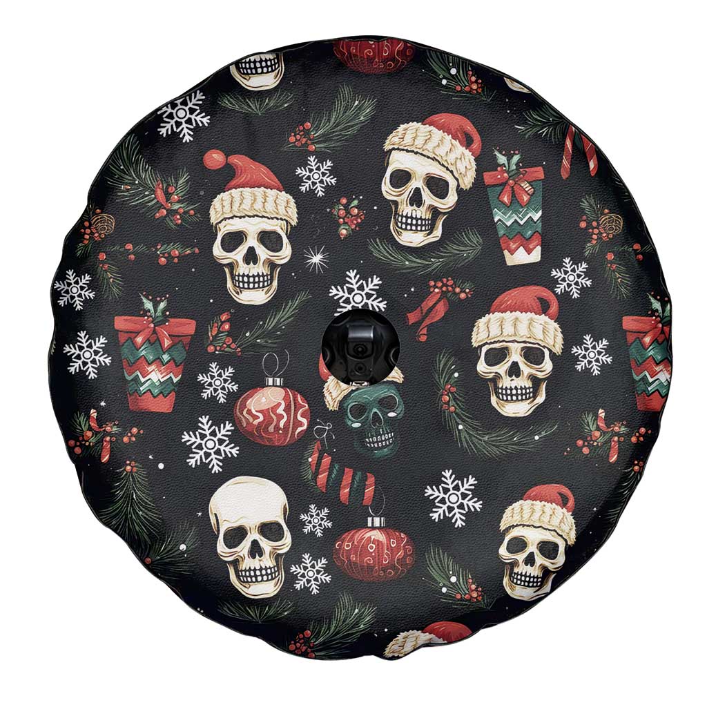Skull Face Christmas Spare Tire Cover Xmas Holiday Patterns - Wonder Print Shop