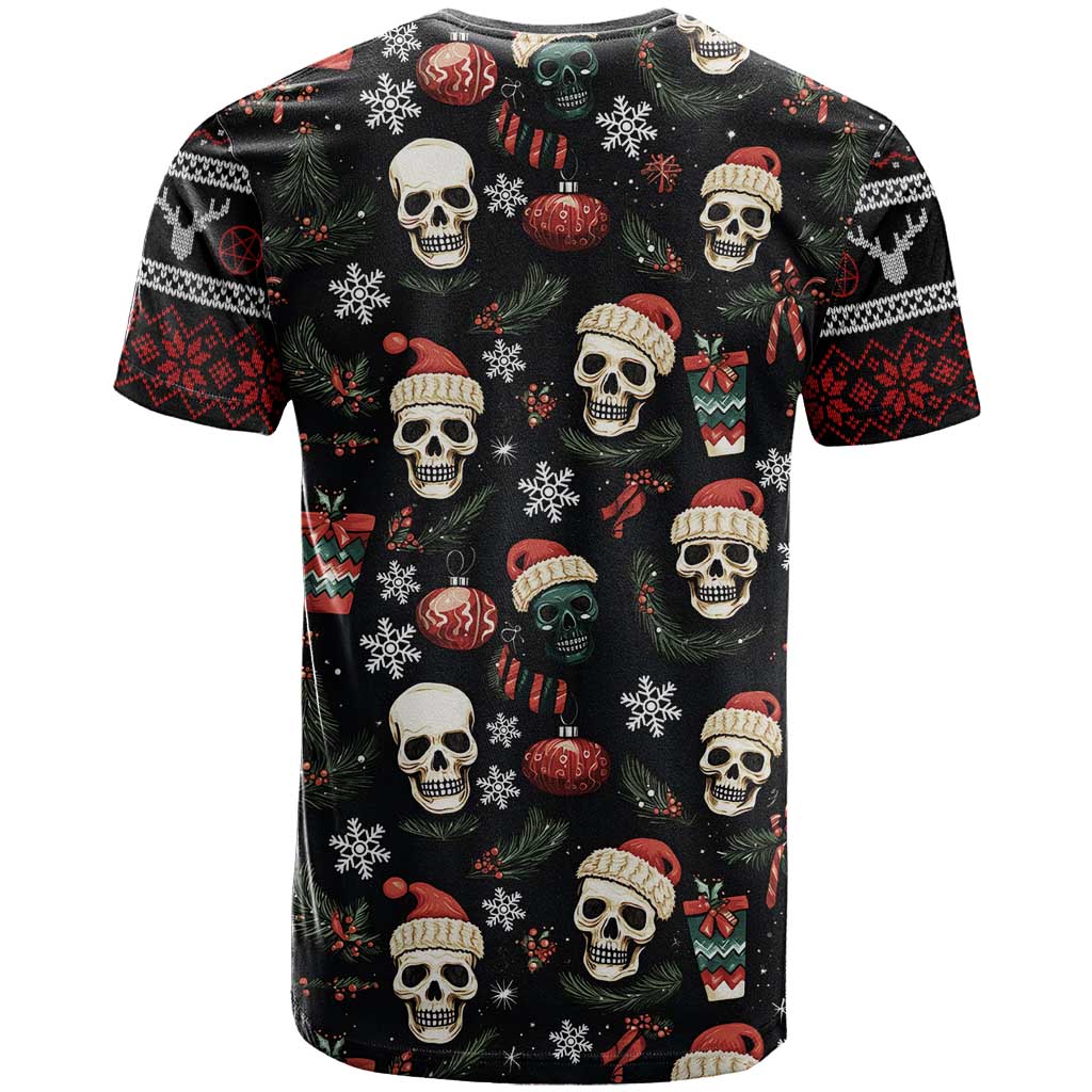 Skull Face Christmas T Shirt Xmas Holiday Patterns - Wonder Print Shop