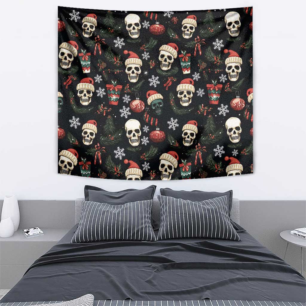 Skull Face Christmas Tapestry Xmas Holiday Patterns - Wonder Print Shop