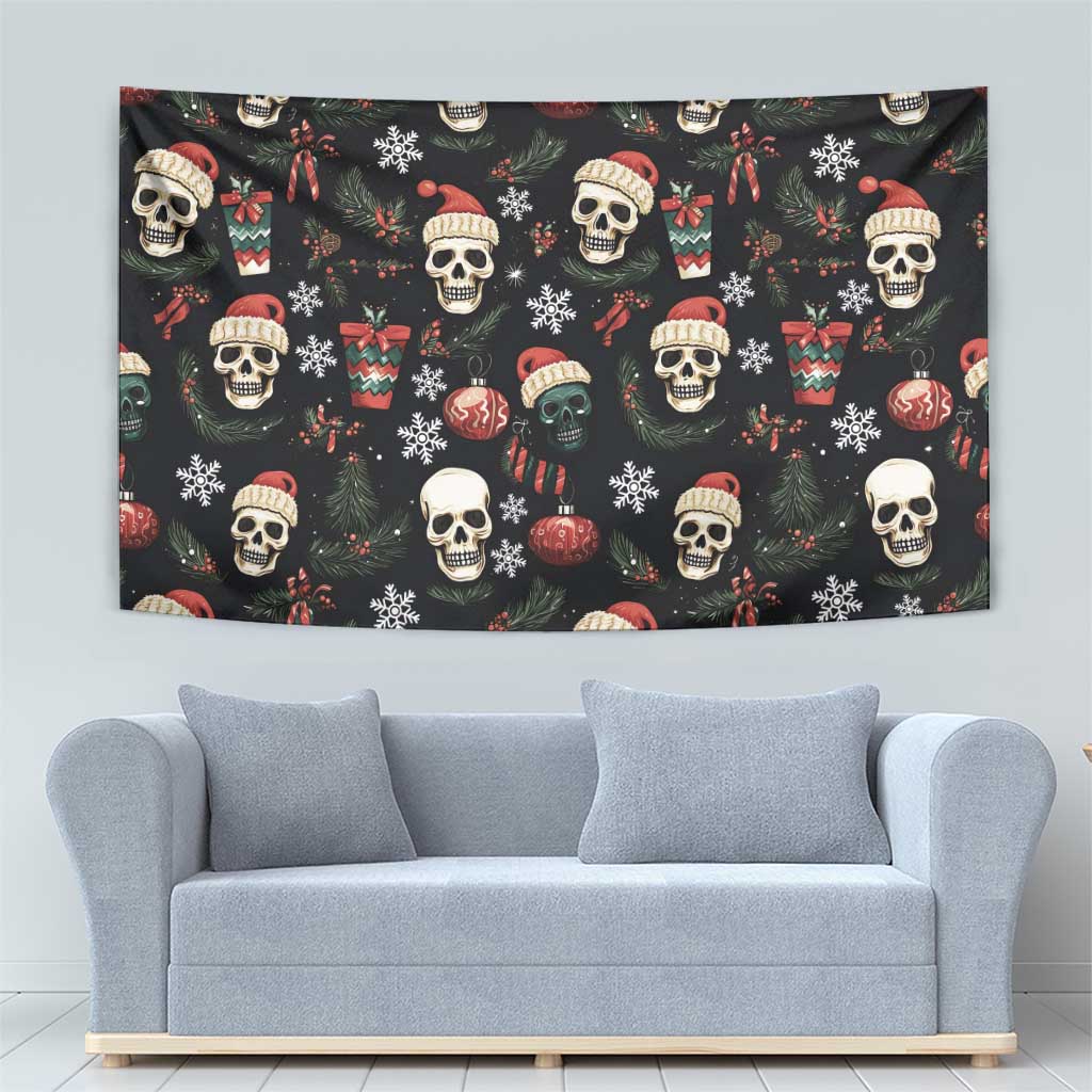 Skull Face Christmas Tapestry Xmas Holiday Patterns - Wonder Print Shop