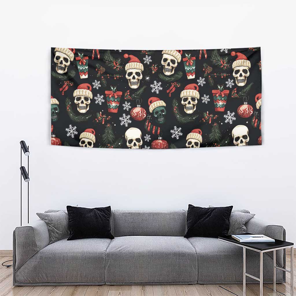 Skull Face Christmas Tapestry Xmas Holiday Patterns - Wonder Print Shop