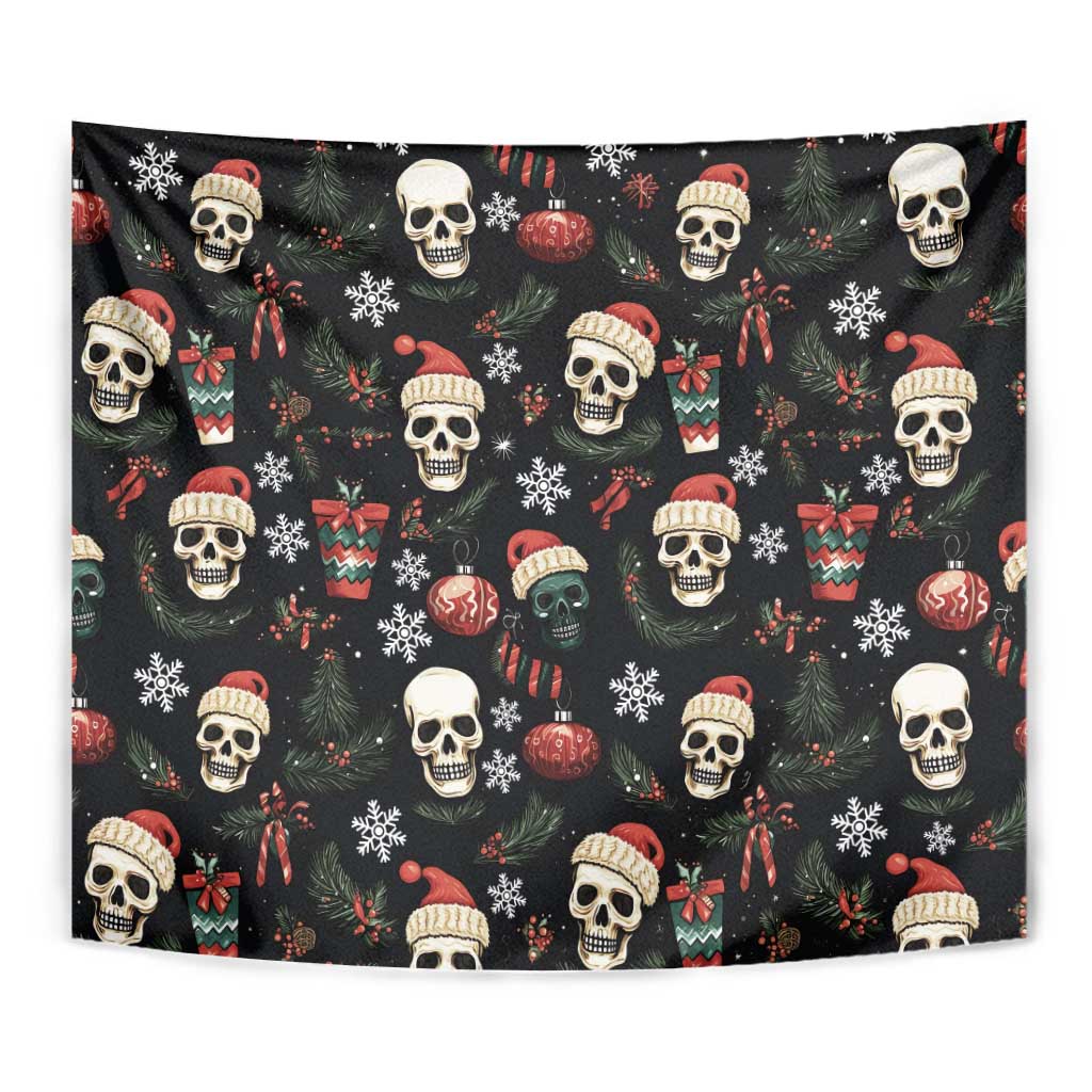 Skull Face Christmas Tapestry Xmas Holiday Patterns - Wonder Print Shop