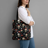 Skull Face Christmas Tote Bag Xmas Holiday Patterns - Wonder Print Shop