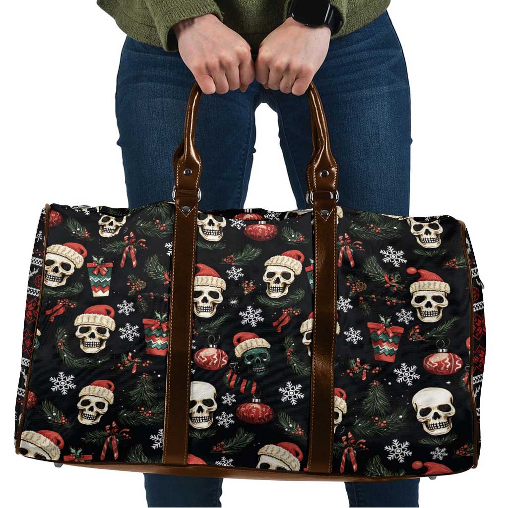 Skull Face Christmas Travel Bag Xmas Holiday Patterns - Wonder Print Shop