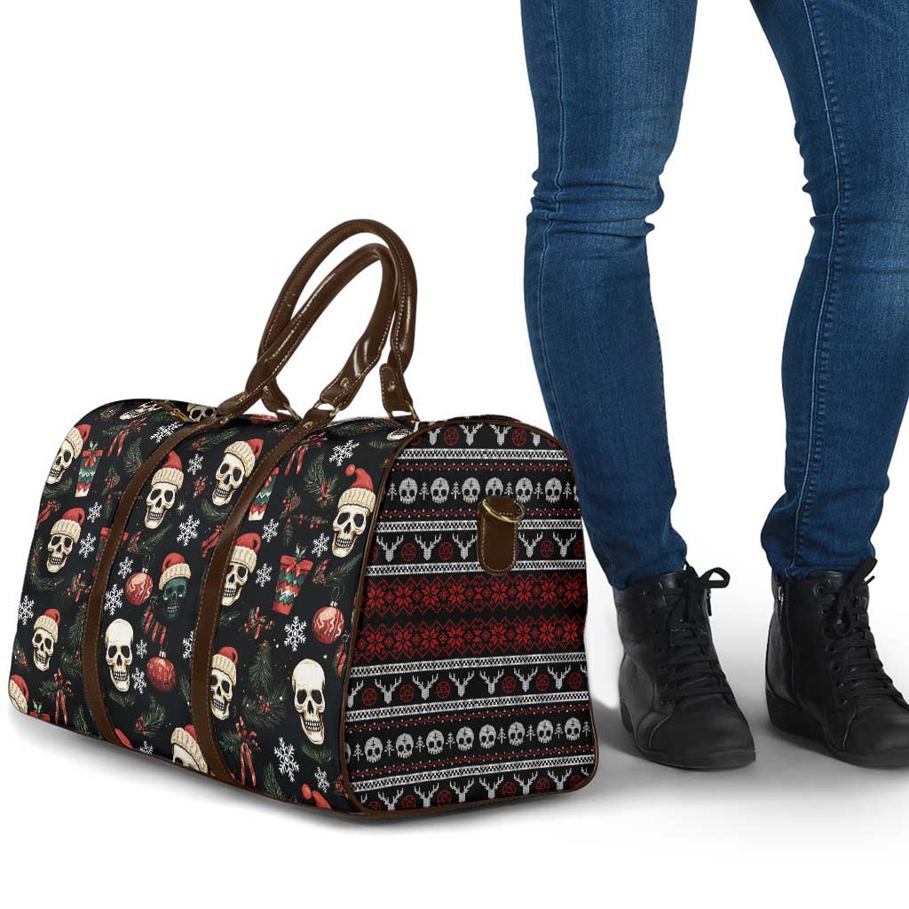 Skull Face Christmas Travel Bag Xmas Holiday Patterns - Wonder Print Shop