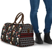 Skull Face Christmas Travel Bag Xmas Holiday Patterns - Wonder Print Shop