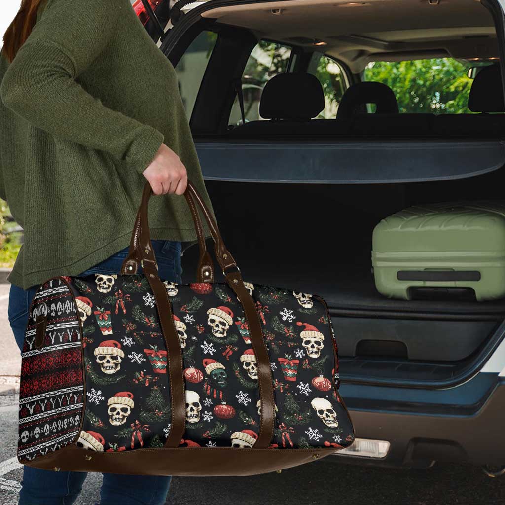 Skull Face Christmas Travel Bag Xmas Holiday Patterns - Wonder Print Shop
