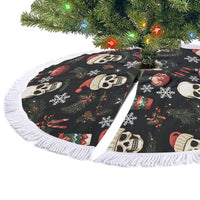 Skull Face Christmas Tree Skirt Xmas Holiday Patterns - Wonder Print Shop