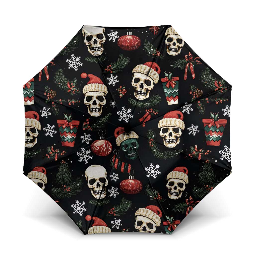 Skull Face Christmas Umbrella Xmas Holiday Patterns - Wonder Print Shop