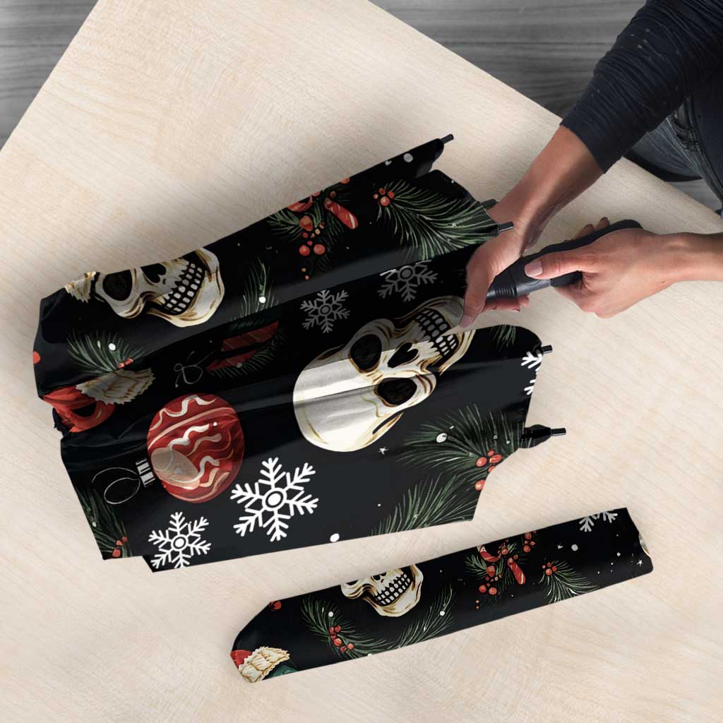 Skull Face Christmas Umbrella Xmas Holiday Patterns - Wonder Print Shop