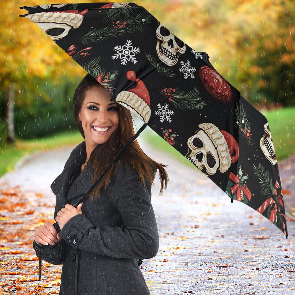 Skull Face Christmas Umbrella Xmas Holiday Patterns - Wonder Print Shop