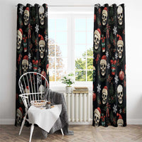 Skull Face Christmas Window Curtain Xmas Holiday Patterns - Wonder Print Shop