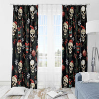 Skull Face Christmas Window Curtain Xmas Holiday Patterns - Wonder Print Shop
