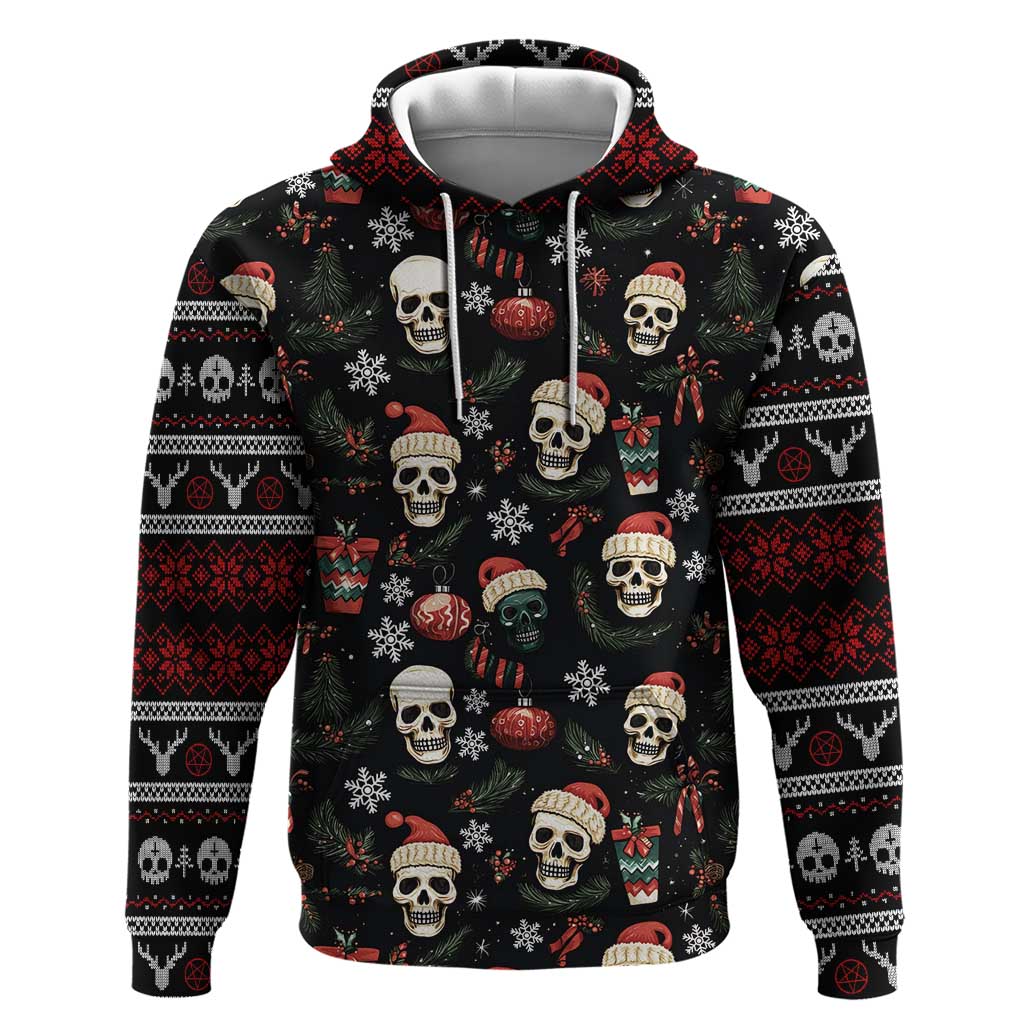 Skull Face Christmas Zip Hoodie Xmas Holiday Patterns - Wonder Print Shop