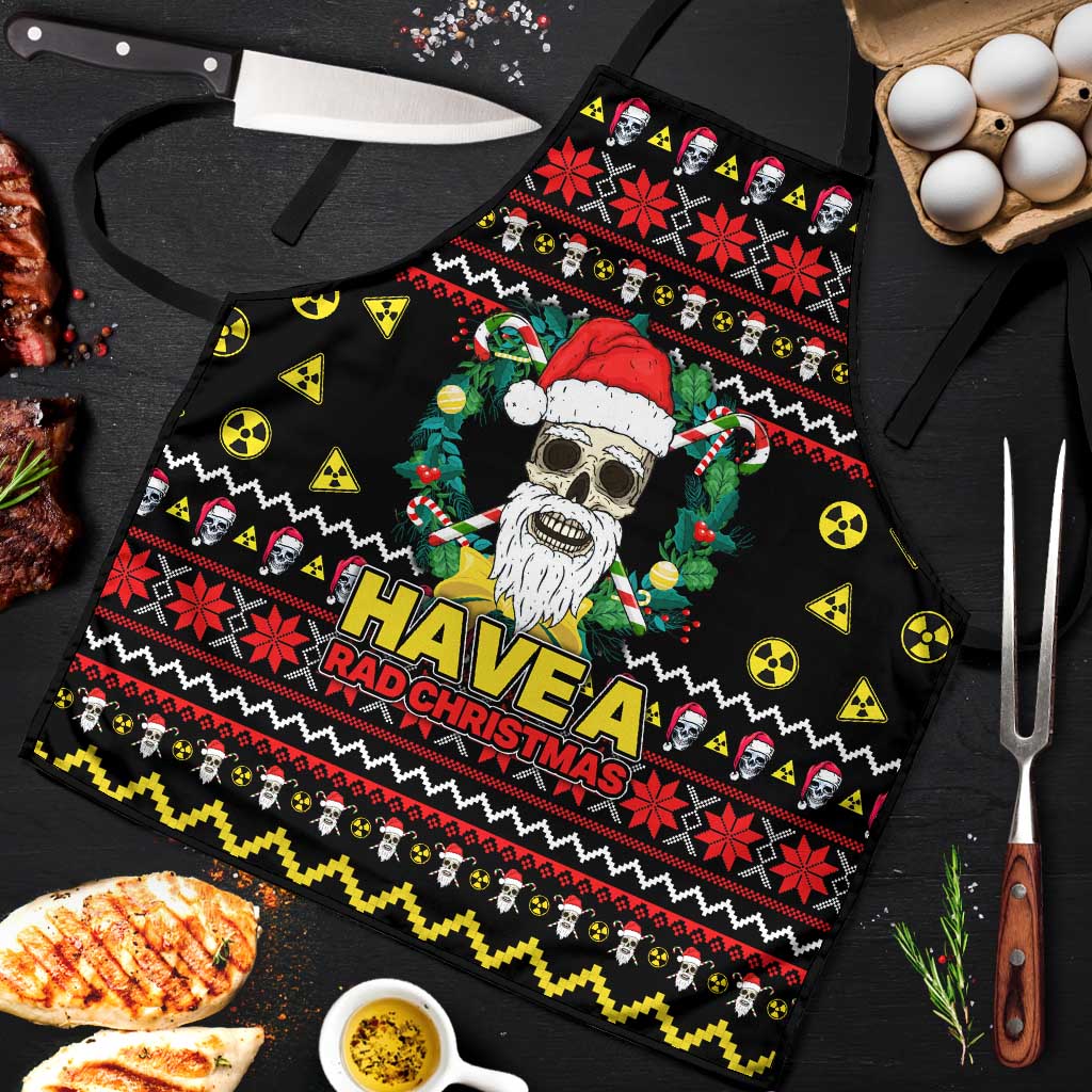 Skull Have A Rad Christmas Apron Xmas Holiday Patterns - Wonder Print Shop