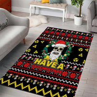 Skull Have A Rad Christmas Area Rug Xmas Holiday Patterns - Wonder Print Shop