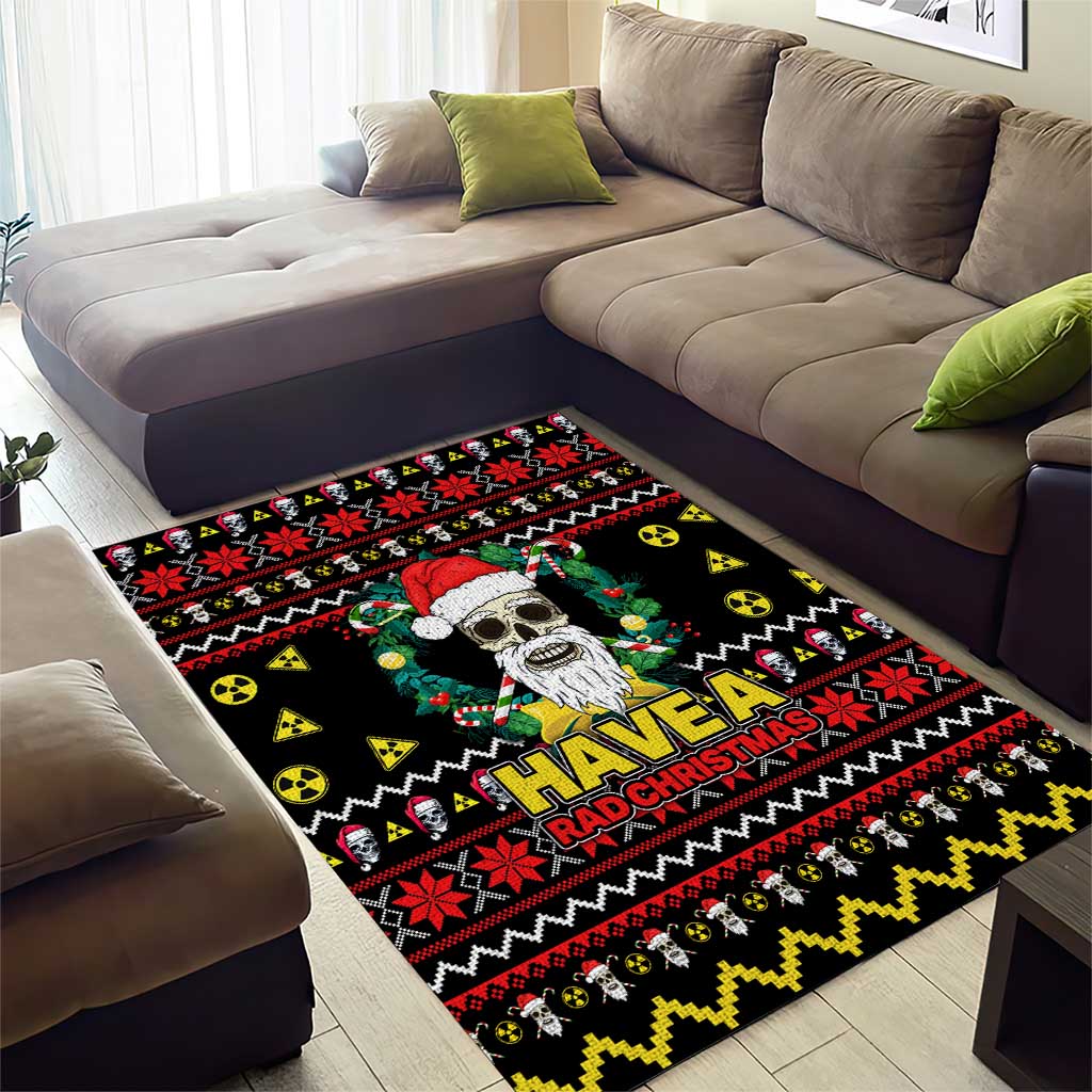 Skull Have A Rad Christmas Area Rug Xmas Holiday Patterns - Wonder Print Shop