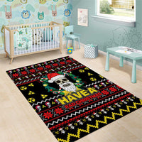 Skull Have A Rad Christmas Area Rug Xmas Holiday Patterns - Wonder Print Shop