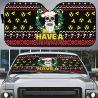 Skull Have A Rad Christmas Auto Sun Shade Xmas Holiday Patterns - Wonder Print Shop