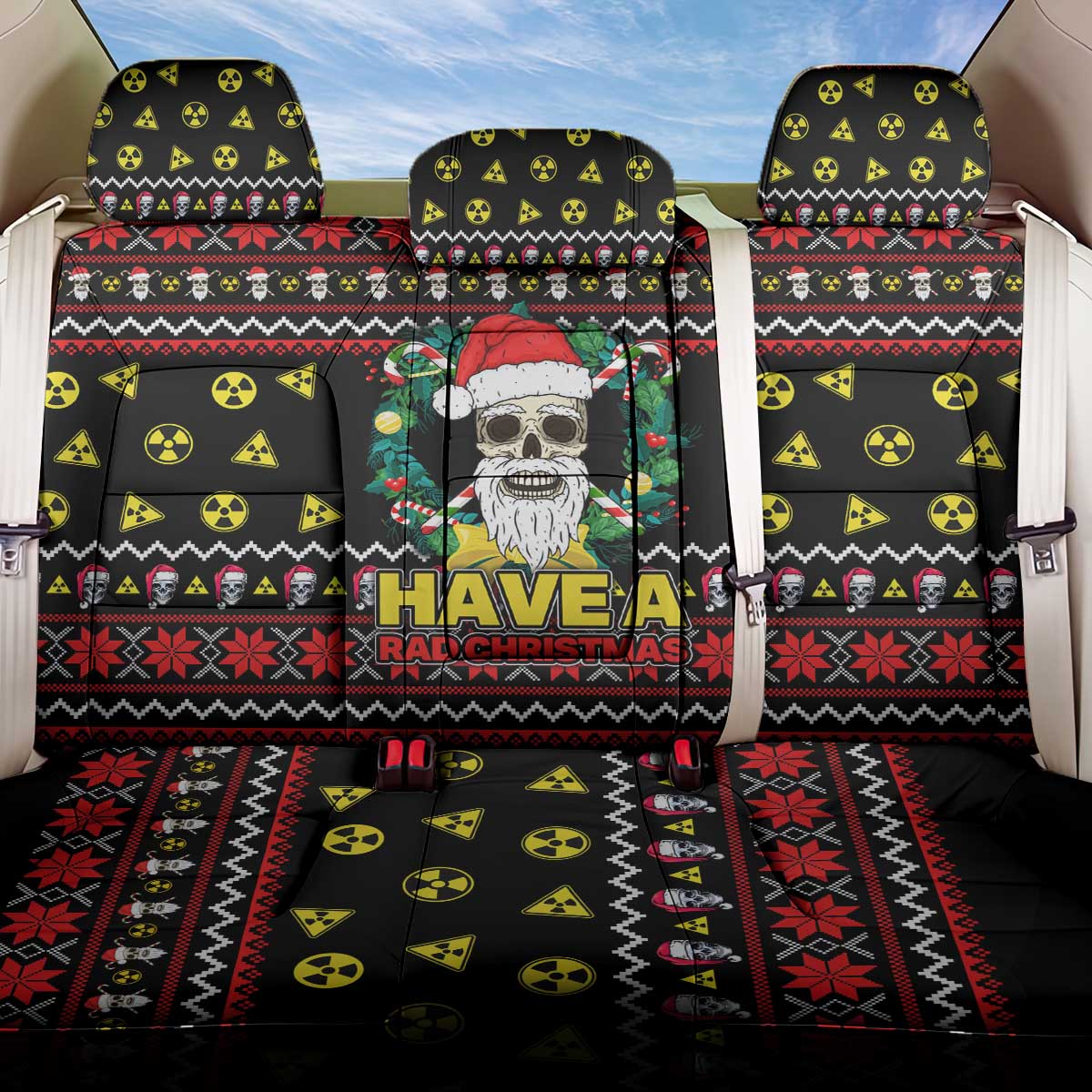 Skull Have A Rad Christmas Back Car Seat Cover Xmas Holiday Patterns - Wonder Print Shop