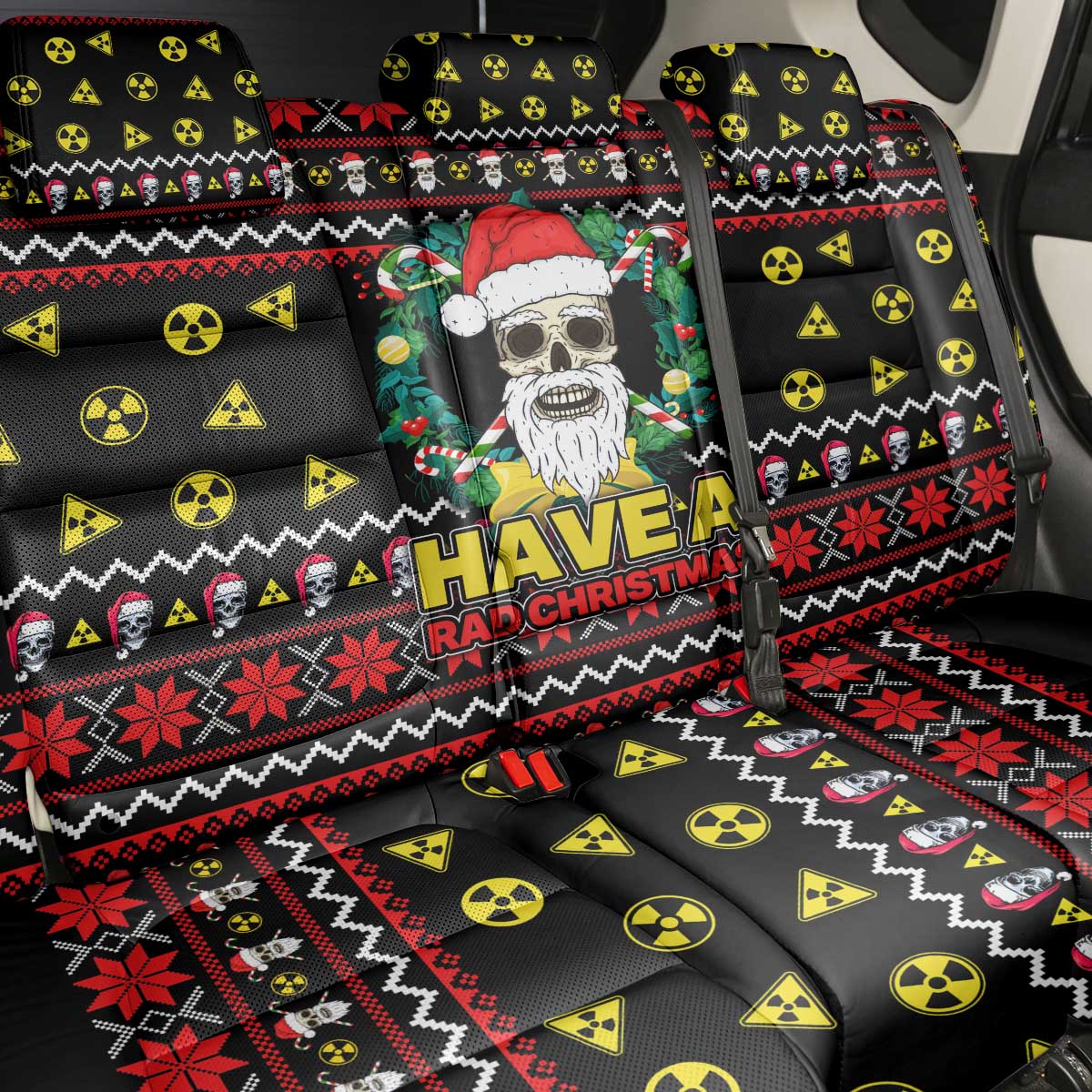 Skull Have A Rad Christmas Back Car Seat Cover Xmas Holiday Patterns - Wonder Print Shop