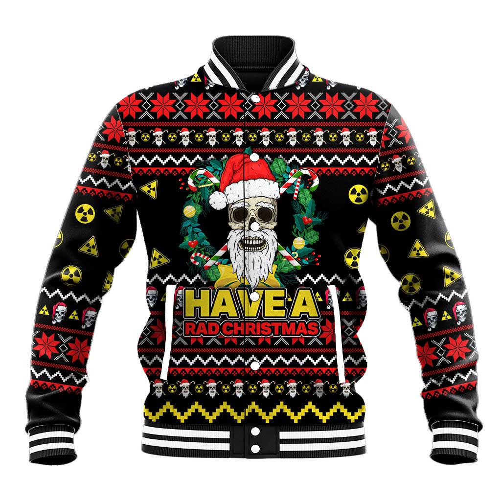 Skull Have A Rad Christmas Baseball Jacket Xmas Holiday Patterns - Wonder Print Shop
