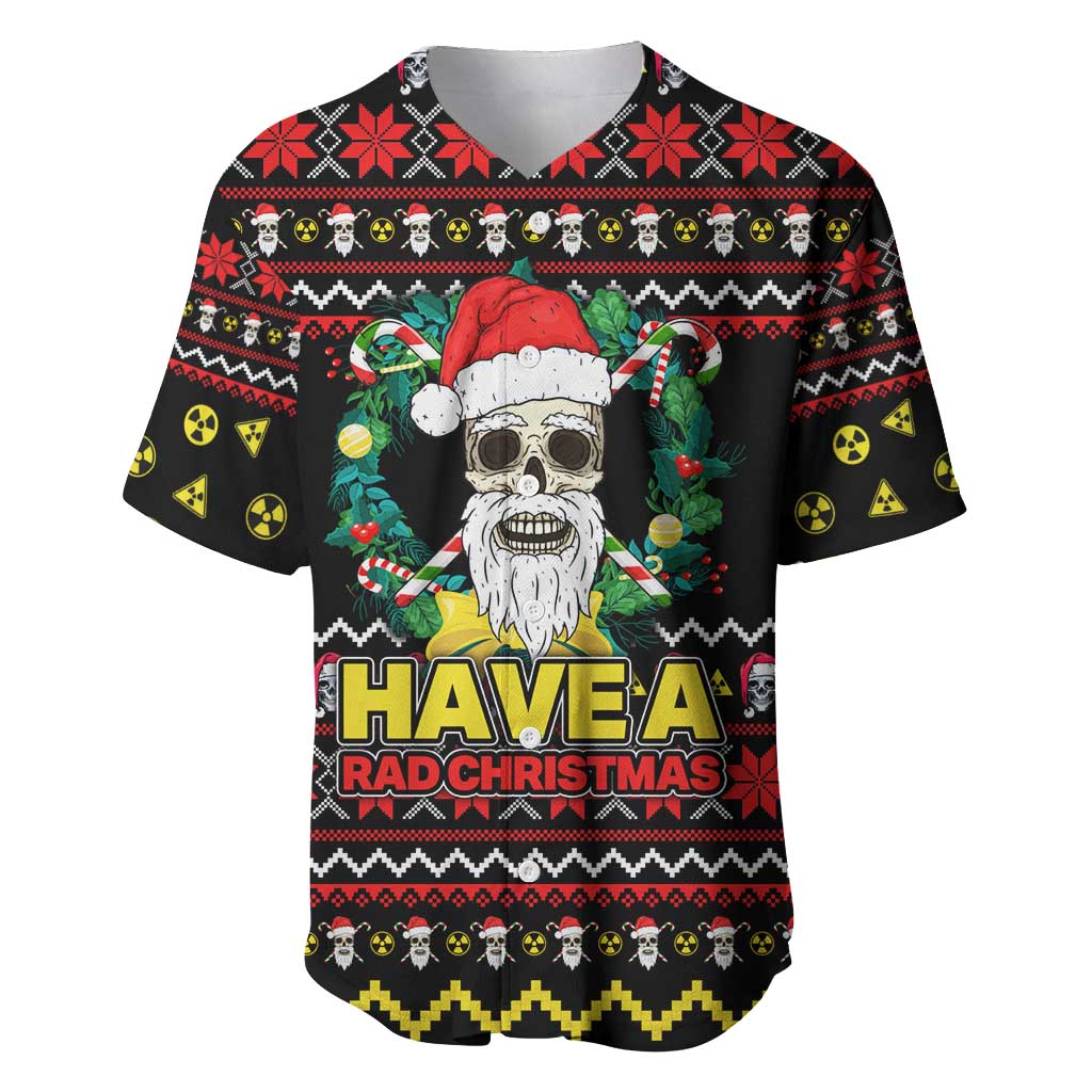 Skull Have A Rad Christmas Baseball Jersey Xmas Holiday Patterns - Wonder Print Shop