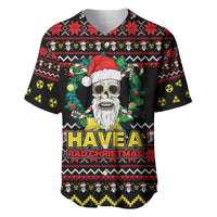 Skull Have A Rad Christmas Baseball Jersey Xmas Holiday Patterns - Wonder Print Shop