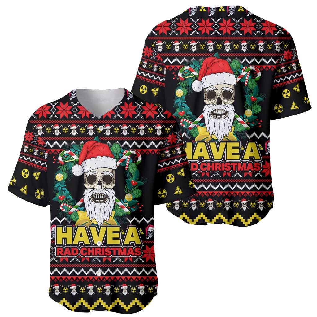 Skull Have A Rad Christmas Baseball Jersey Xmas Holiday Patterns - Wonder Print Shop