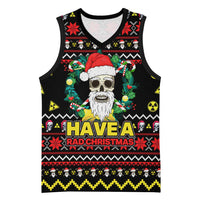 Skull Have A Rad Christmas Basketball Jersey Xmas Holiday Patterns - Wonder Print Shop