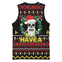 Skull Have A Rad Christmas Basketball Jersey Xmas Holiday Patterns - Wonder Print Shop