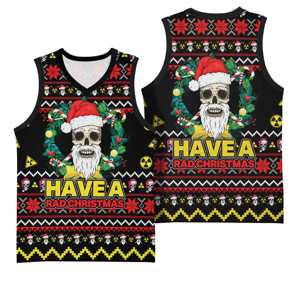 Skull Have A Rad Christmas Basketball Jersey Xmas Holiday Patterns - Wonder Print Shop